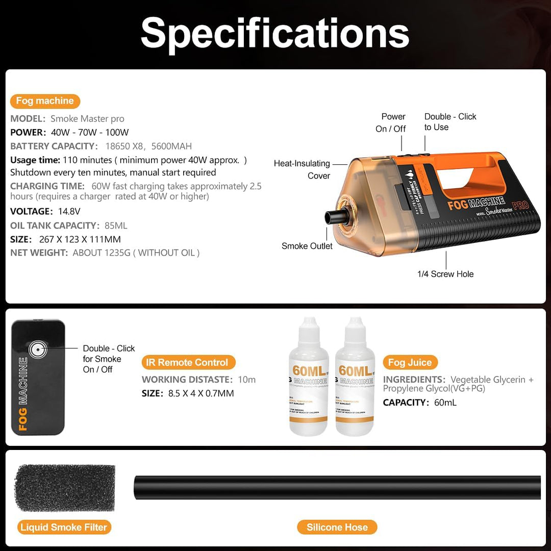 LENSGO Nebelmaschine, Handheld Smoke Master Pro Outdoor-Fernbedienung, Mini-Rauchmaschine, tragbare