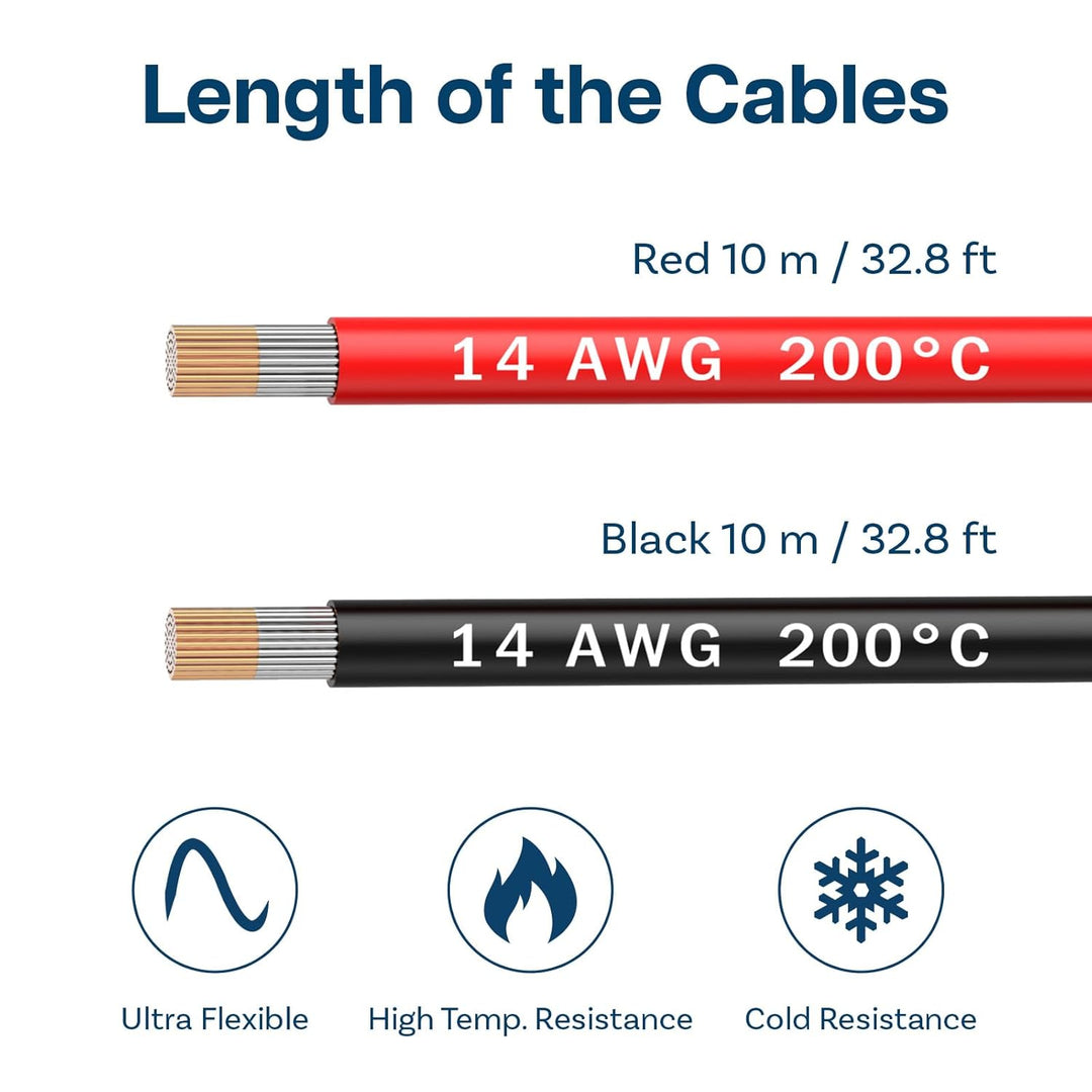 MMOBIEL 14 AWG Silikon Elektronik Kabel - 14 Gauge (2,08mm²) Verzinnte Kupferkabel - 2 Separate Kabe
