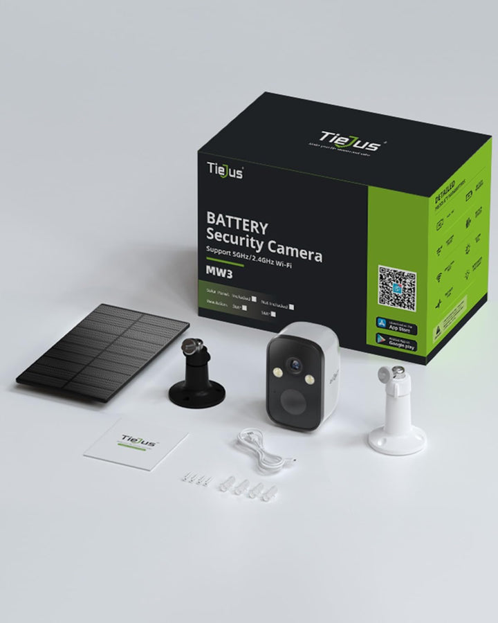 2K Überwachungskamera Aussen Akku Solar 5G/2,4G WLAN Kamera Outdoor | Solar-Kamera Outdoor mit Farbe