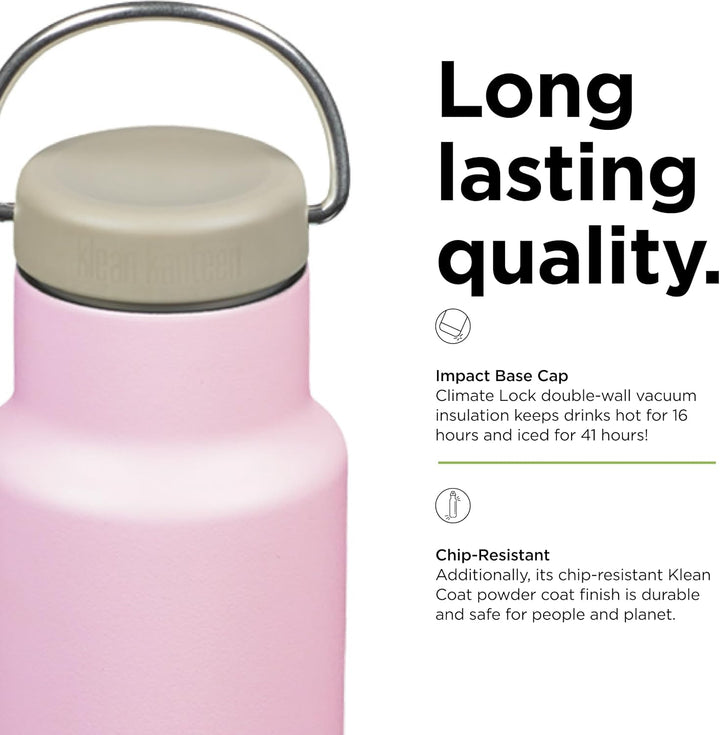 Klean Kanteen Isolierter, klassischer, schmaler, 340 g (mit Schlaufenkappe) Lotus, Lotus