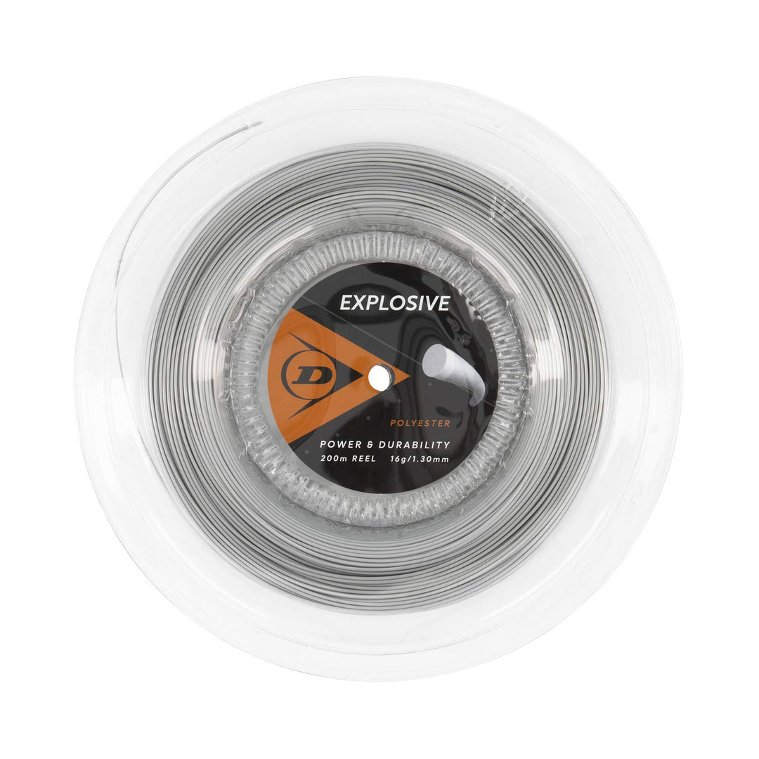 Dunlop Unisex-Adult 624858 Tennis String Explosive 200m Rolle 130mm 1Stück, Silber, One Size