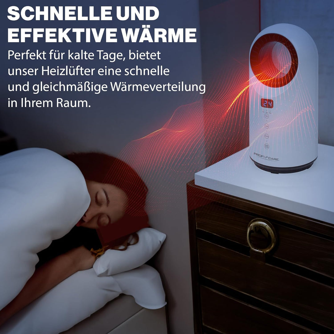 ProfiCare® 2in1 Keramik-Heizlüfter und Tischventilator | 15-35 °C einstellbar | kühlen | Ventilator