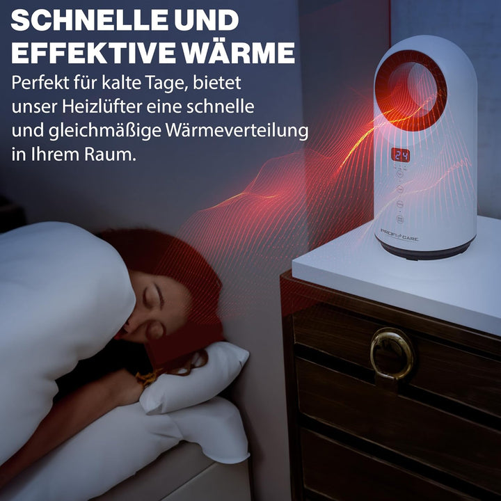 ProfiCare® 2in1 Keramik-Heizlüfter und Tischventilator | 15-35 °C einstellbar | kühlen | Ventilator
