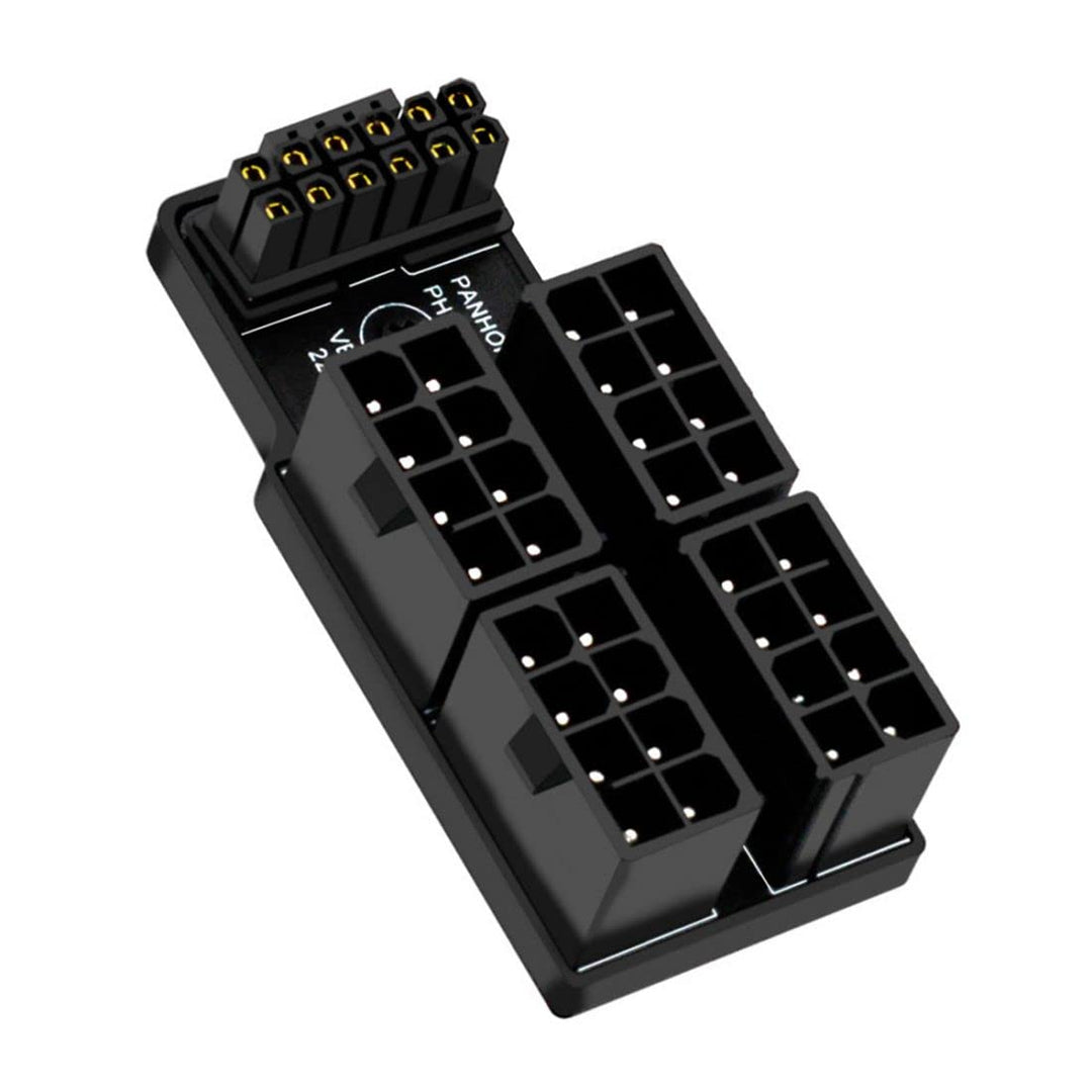 chenyang ATX 8Pin 4 Port zu 12VHPWR ATX3.0 PCI-E 5.0 16Pin Power Modular Adapter 90 Grad UP abgewink