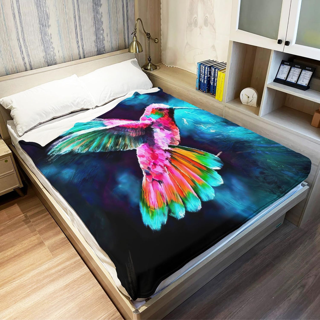 YISUMEI Decke 150x200 cm Kuscheldecken Sanft Flanell Weich Fleecedecke Bunter Vogel 150 x 200 cm, 15