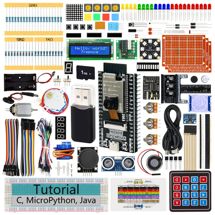 FREENOVE Ultimate Starter Kit for ESP32-WROVER (Included) (Compatible with Arduino IDE), Onboard Cam