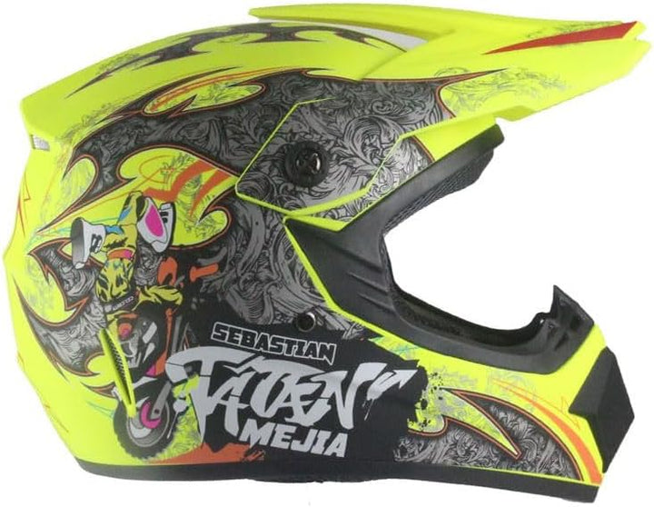 Kinder Crosshelm Mejia – Motorradhelm für Kinder, ABS-Schale, robuster Kinderhelm für Downhill, Quad