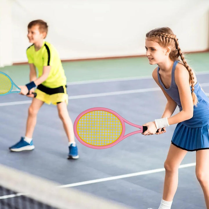 Kinder tennisschläger Set 17 Zoll,Mit 4 weichen Trainingsbällen & 6 Badminton-Federbällen – Geeignet