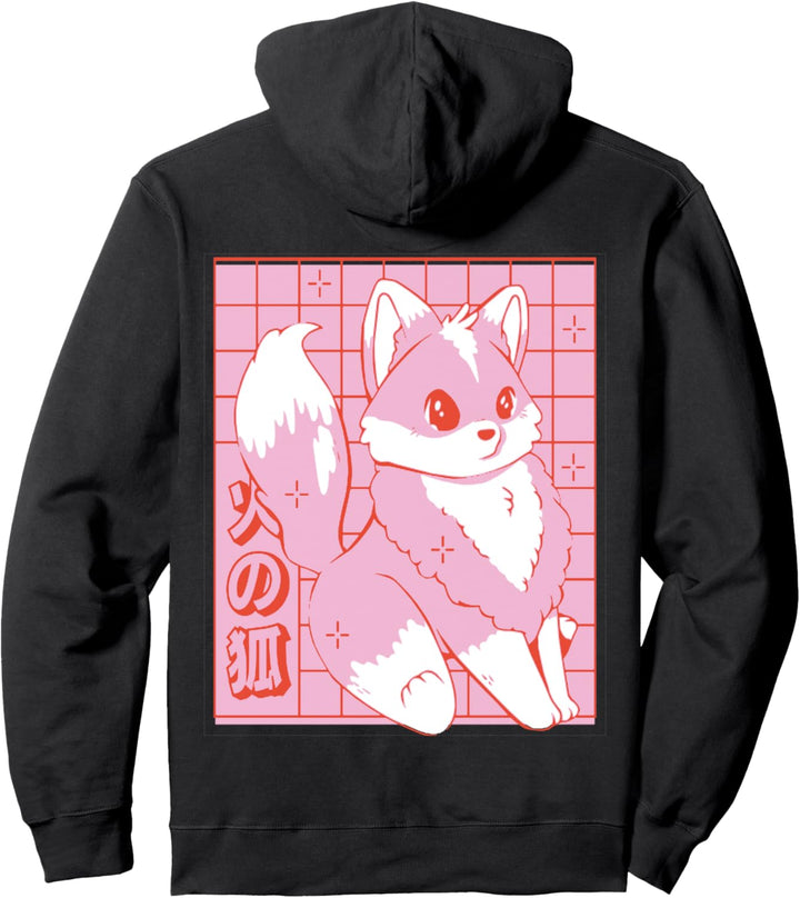 Kawaii Kitsune Fox Japanischer Anime Manga Pullover Hoodie