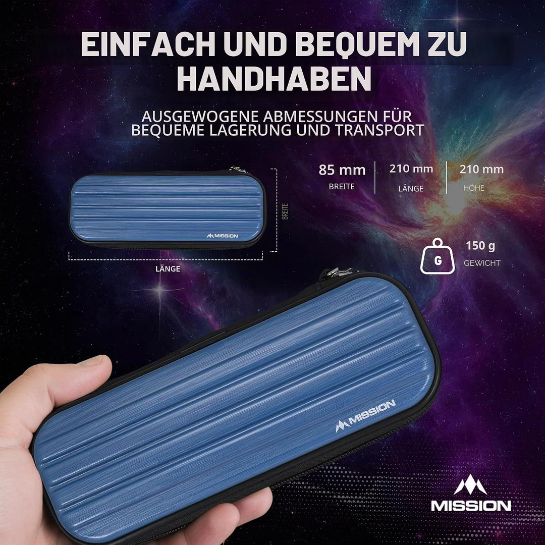 Mission Darts ABS-1 | Slimline Dartkoffer mit metallischem ABS Aqua Blue, Aqua Blue