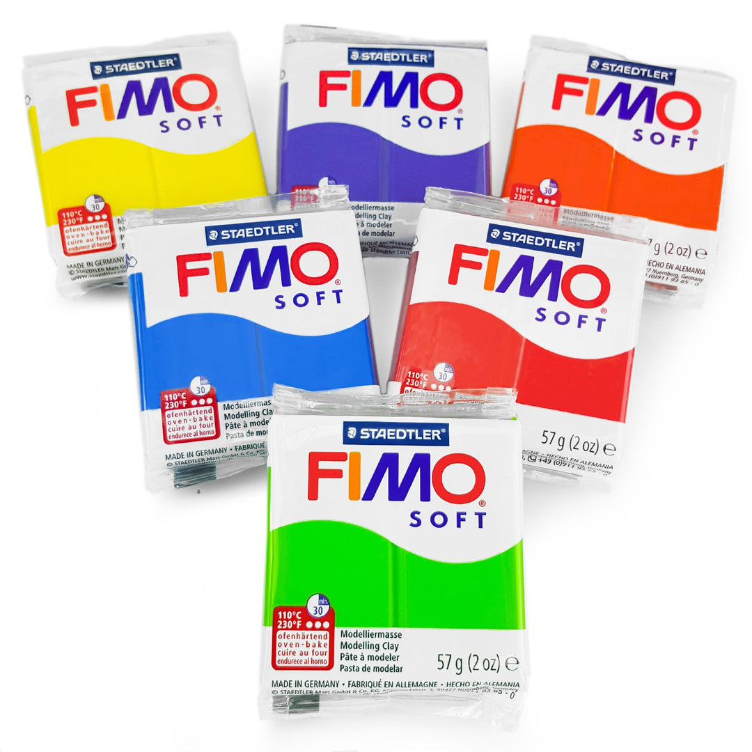 Set aus 6 Stück weicher Polymer-Ofen-Modelliermasse in Hautton-Farbe von Fimo, 57 g