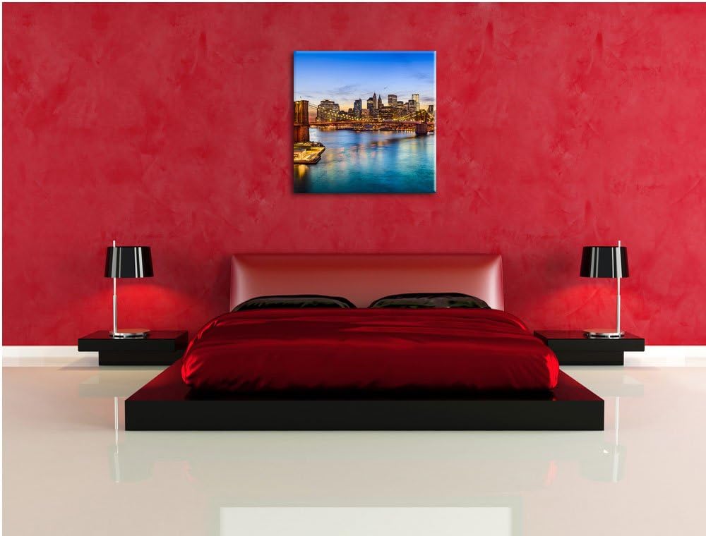 Pixxprint Atemberaubender Blick auf Brooklyn Bridge, Format: 70x70 auf Leinwand, 70x70