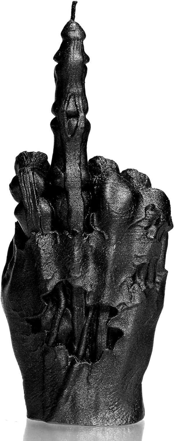 Candellana Kerze in Form eines Mittelfingers | FCK | Höhe: 100 x 70 x 222 mm| Zombie Hand | Schwarz