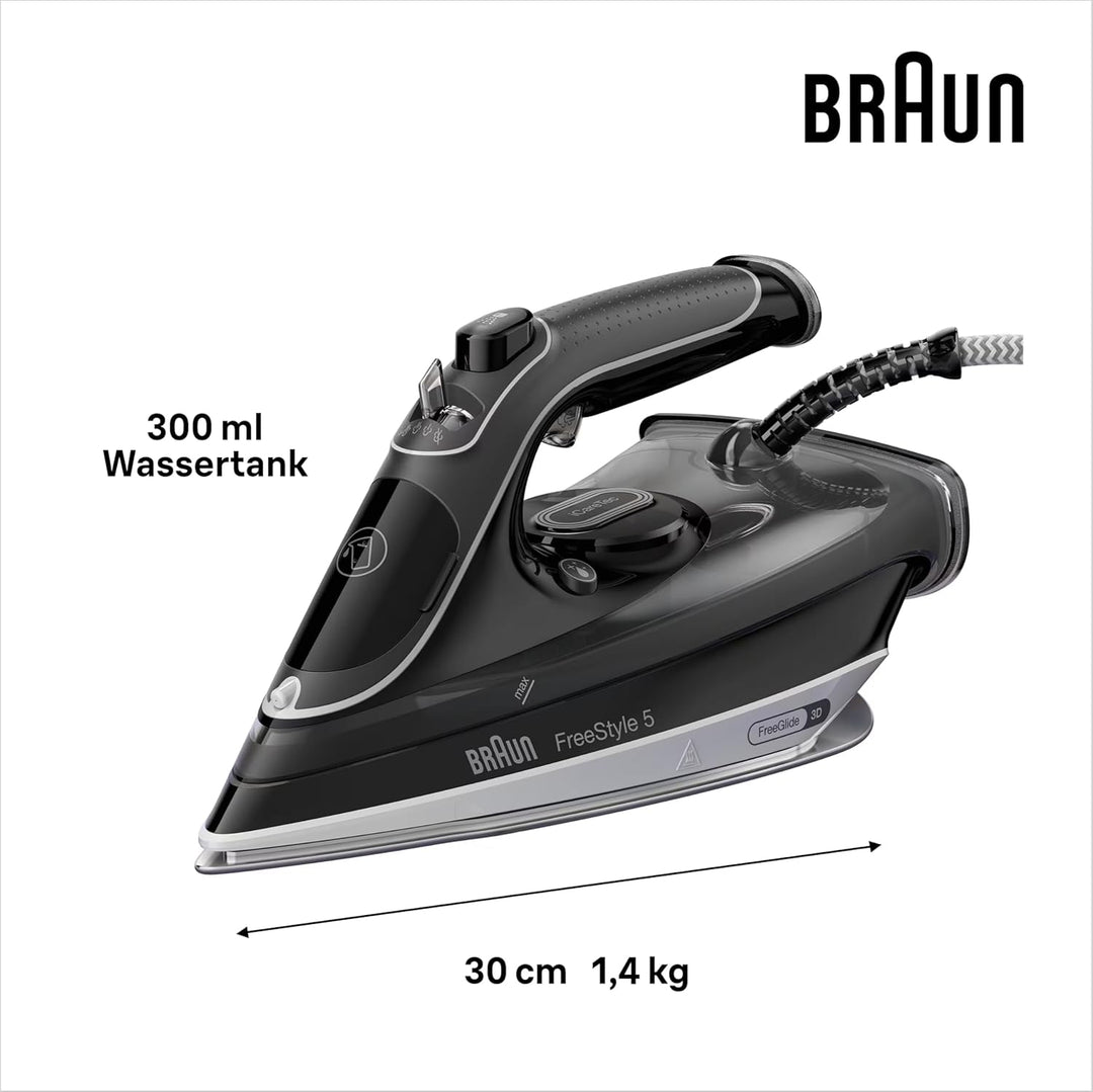 Braun Household TexStyle 5 Dampfbügeleisen SI 5188 BK – Bügeleisen mit FreeGlide 3D Bügelsohle, Vert