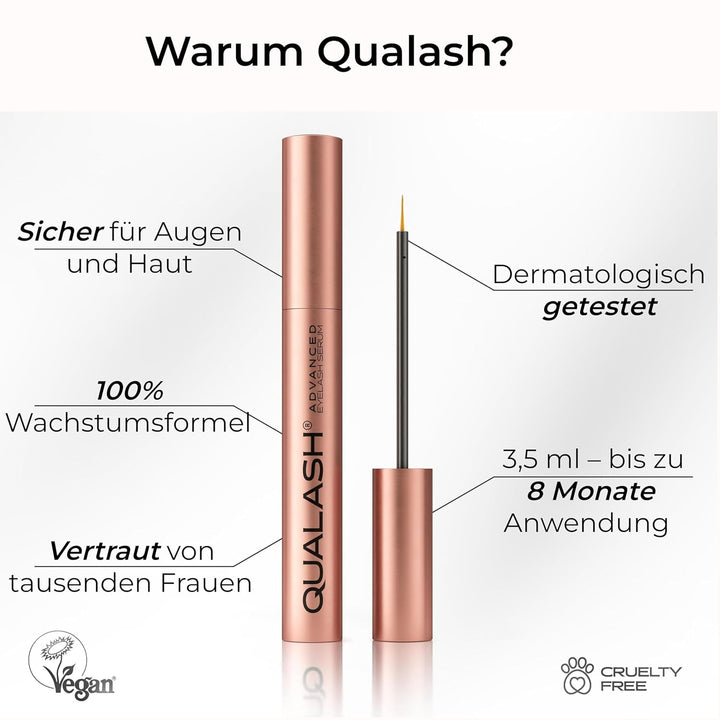 Wimpernserum für Long Lashes – QUALASH® Advanced Lash & Eyelash Serum 3,5 ml für schnell Wachstum, T