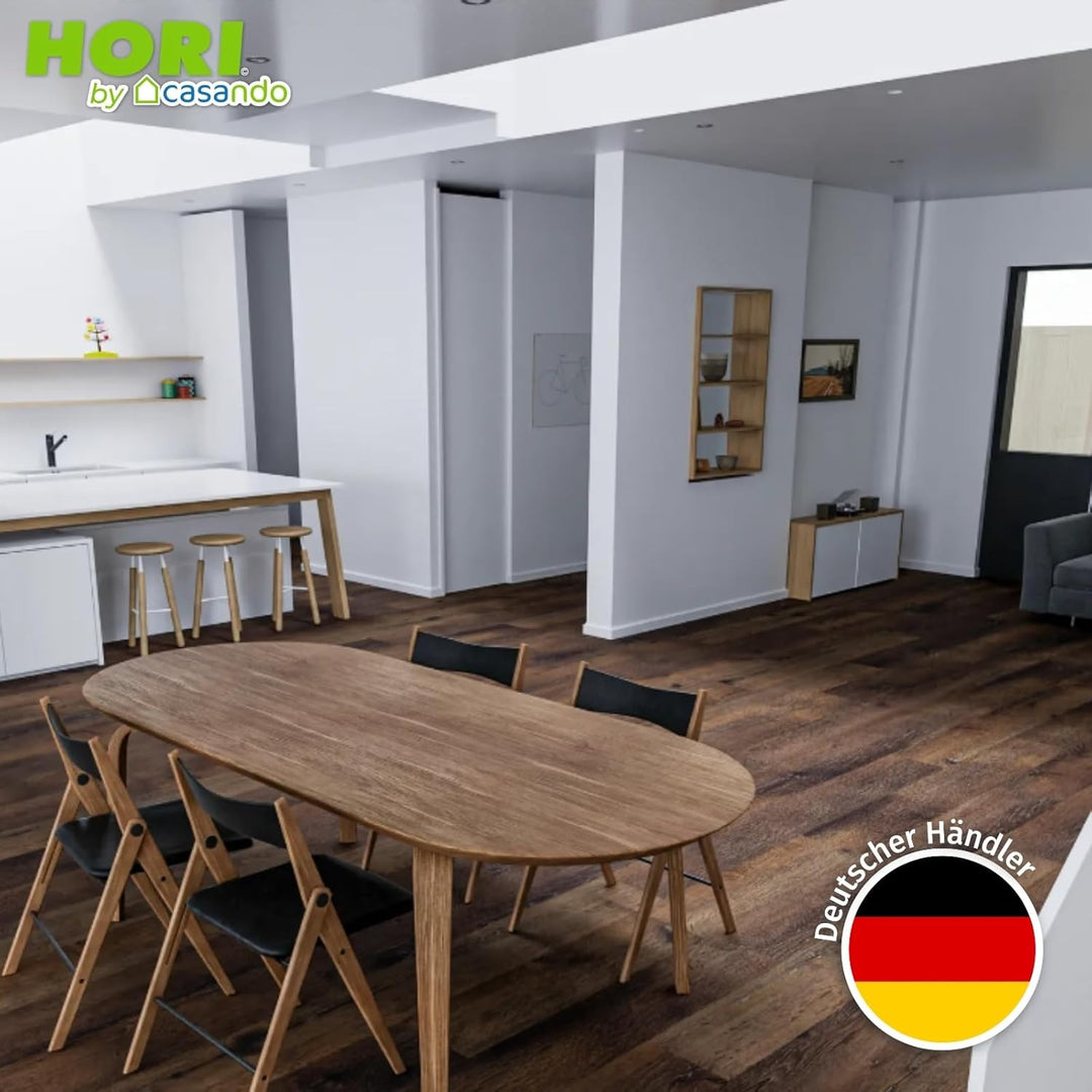 HORI Klick Hartvinylboden Rigid SPC Landhausdiele XL Holzoptik - Klick-Vinyl mit Trittschalldämmung