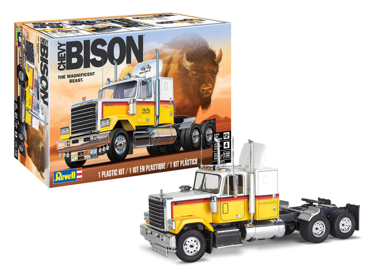 Revell USA Modellbausatz I Chevy Bison Semi Truck I Detailliertes Modell im Massstab 1:31 I 70 Teile