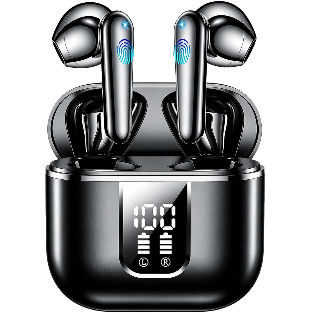 EUQQ Bluetooth-Kopfhörer, 60 Stunden HiFi Stereo Wireless Kopfhörer mit 4 ENC Geräuschunterdrückung