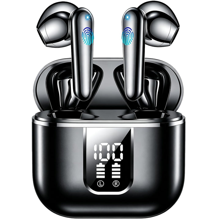 EUQQ Bluetooth-Kopfhörer, 60 Stunden HiFi Stereo Wireless Kopfhörer mit 4 ENC Geräuschunterdrückung