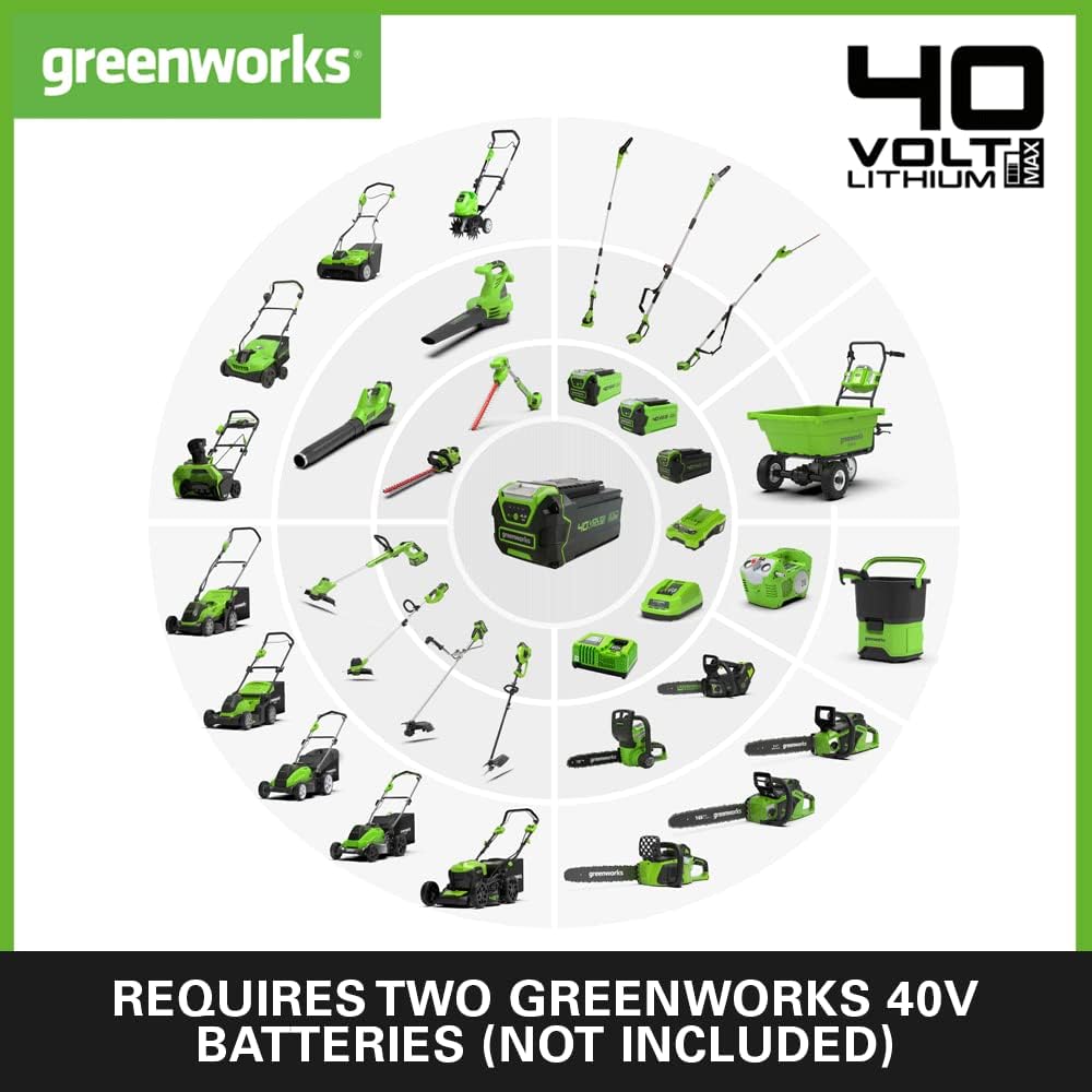 Greenworks GD40AB Akku Laubbläser mit Tempomat, bürstenloser Motor, 210 km/h, 15,6 m³/min, Turbofunk