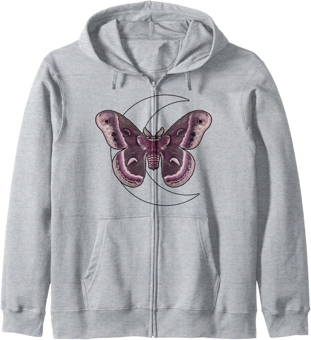 Trendy Moth Moon Pocket Kapuzenjacke