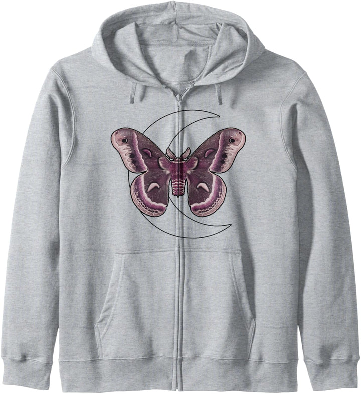 Trendy Moth Moon Pocket Kapuzenjacke