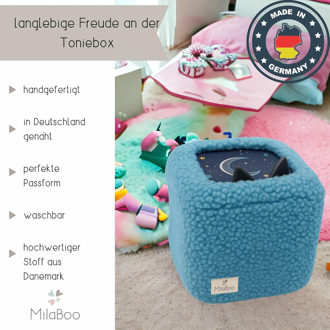 Milaboo® hochwertiger Teddybezug für Toniebox 1 und 2 – Handgefertigt in Deutschland, mit weichem Te