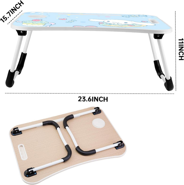 Laptop-Tisch Cartoon-Bilder,Tragbar Laptop Betttablett Tisch mit klappbaren Beinen & Getränkeschlitz