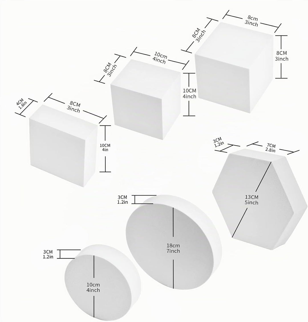 Selens Fotografie Requisiten Geometrische Würfelschaumformen 6 Stück Weiss Hintergrund Schaum Requis