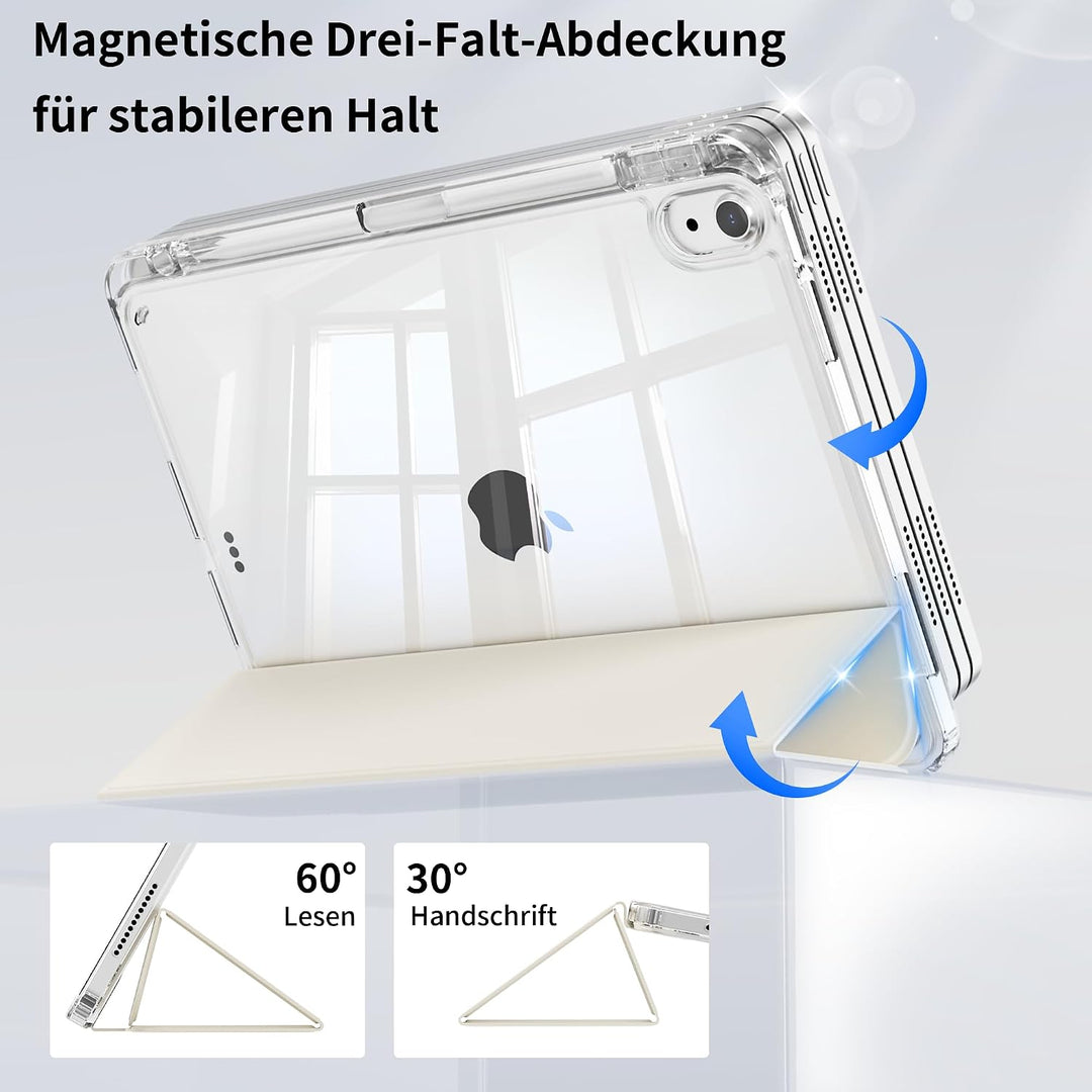 Klar Hülle für iPad Air 11 Zoll/iPad Air 10,9 Zoll, Cremeweiss | Transparente Antioxidantien PC-Rück