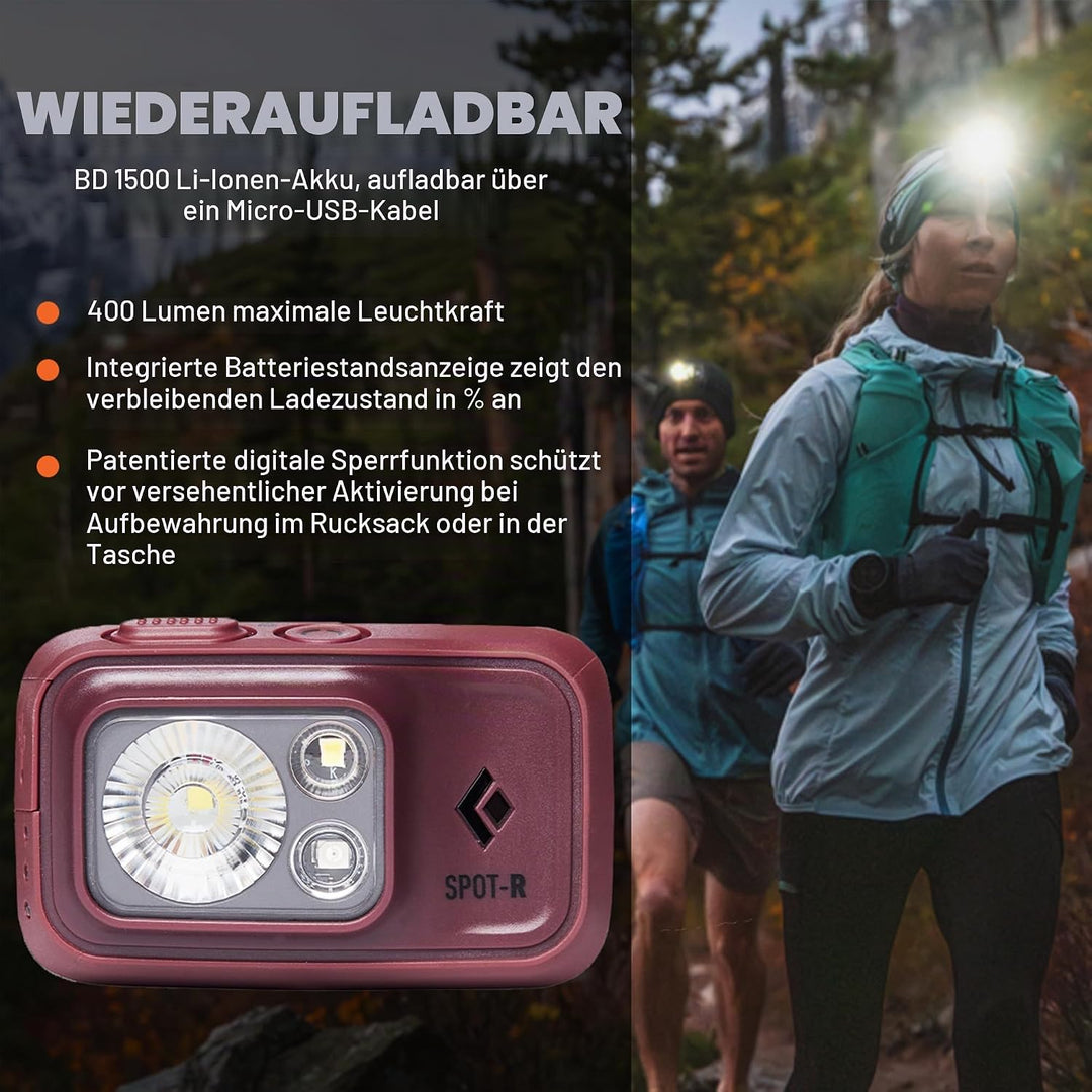 Black Diamond Spot 400-R Stirnlampe Kopflampe Black Einheitsgrösse, Black Einheitsgrösse