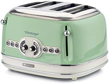 Ariete,156 Toaster im Vintage-Design für 4 Scheiben, 1600 W, 6 Toaststufen, aus lackiertem Edelstahl