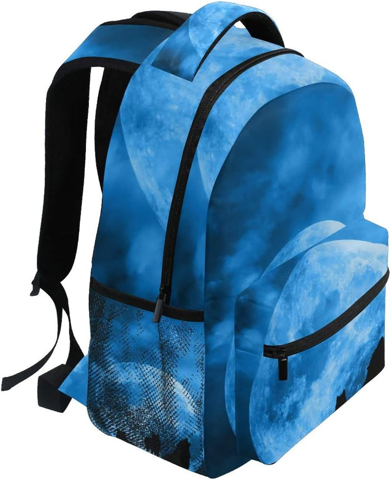 Wolfskunstraum Schulter Rucksack Bookbag für Teen Jungen Mädchen Kinderrucksack Laptop Büchertasche