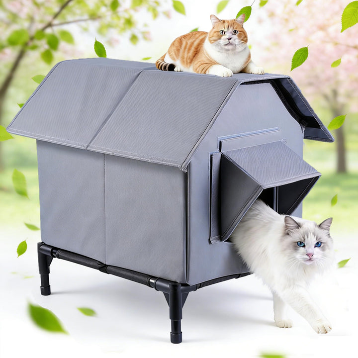 Katzenhaus Für Draussen Winterfest, Haus für verwilderte Katzen Wasserdicht Wetterfester, Katzenhaus