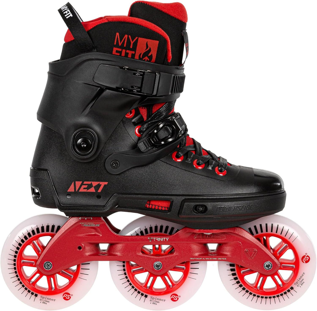 Powerslide Inline Skate Next Black Red 110, für Urban und Fitness, für Damen und Herren 40-41, 40-41