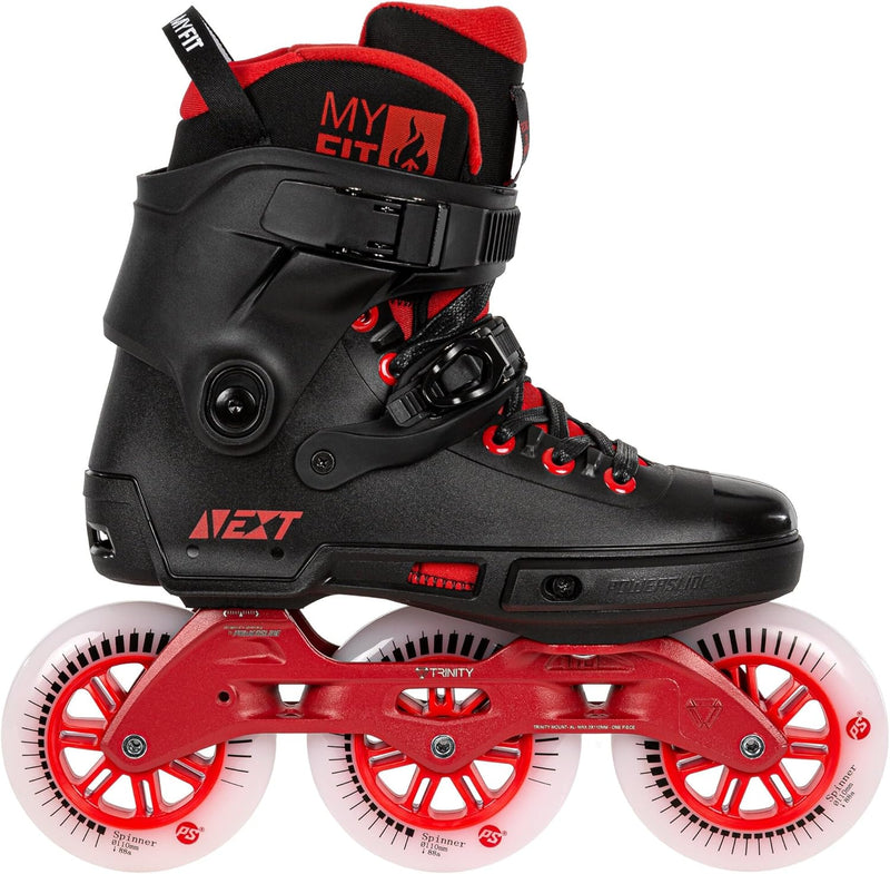 Powerslide Inline Skate Next Black Red 110, für Urban und Fitness, für Damen und Herren 38-39, 38-39