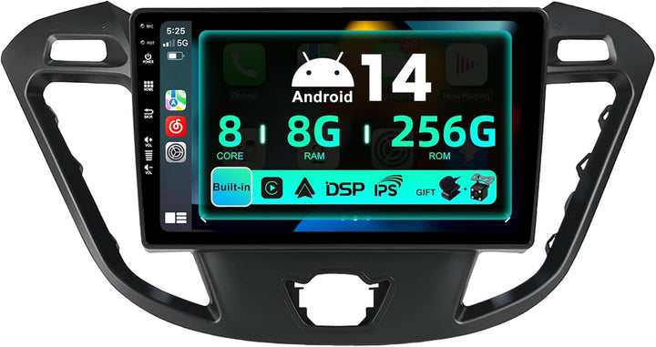 SXAUTO ¦ 8G+256G ¦ Android 12 IPS Autoradio für Ford Tourneo Transit Custom (2013-2021) - Eingebaut
