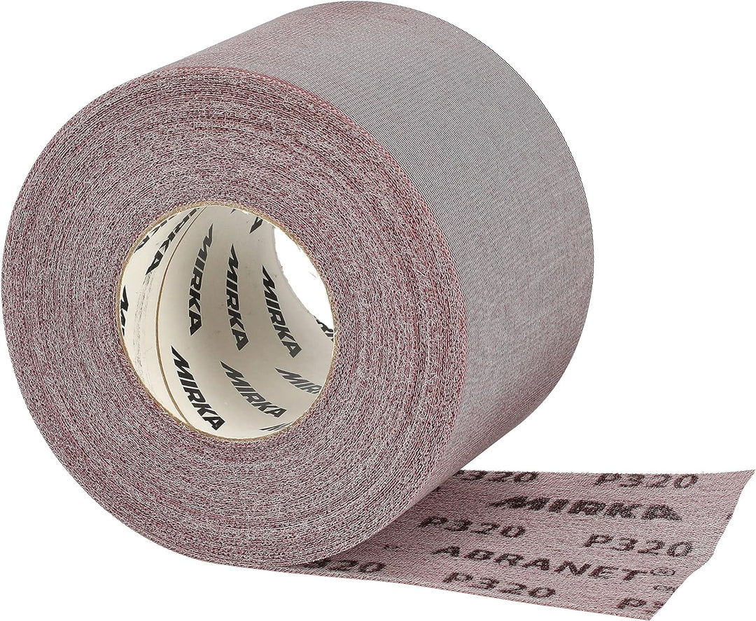 Mirka Abranet Netz-Schleifrolle 115 mm x 25 m Klett / Korn P320 / 1 Rolle / zum Schleifen von Holz,