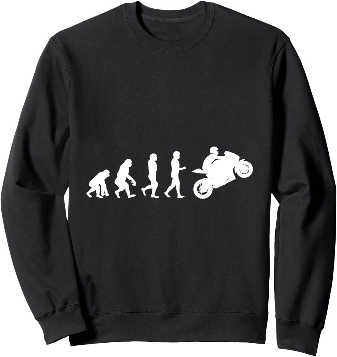 Motorradfahrer Evolution Biker Rennfahrer Motorrad Fahrer Sweatshirt