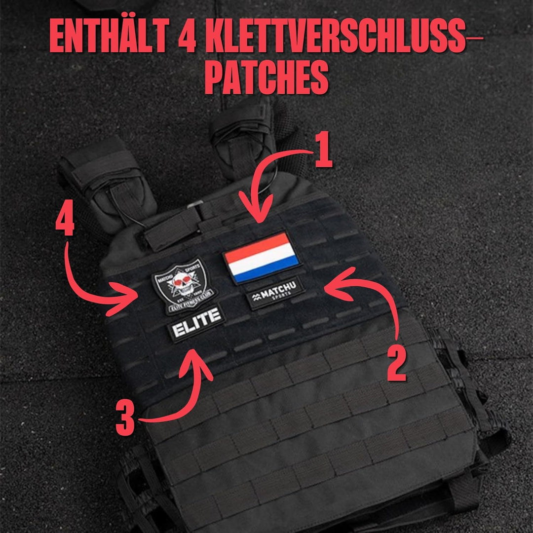 Matchu - Gewichtsweste - Weight Vest - Einstellbar bis zu 20 KG - Verstellbar mittels 30 Sandsäcken