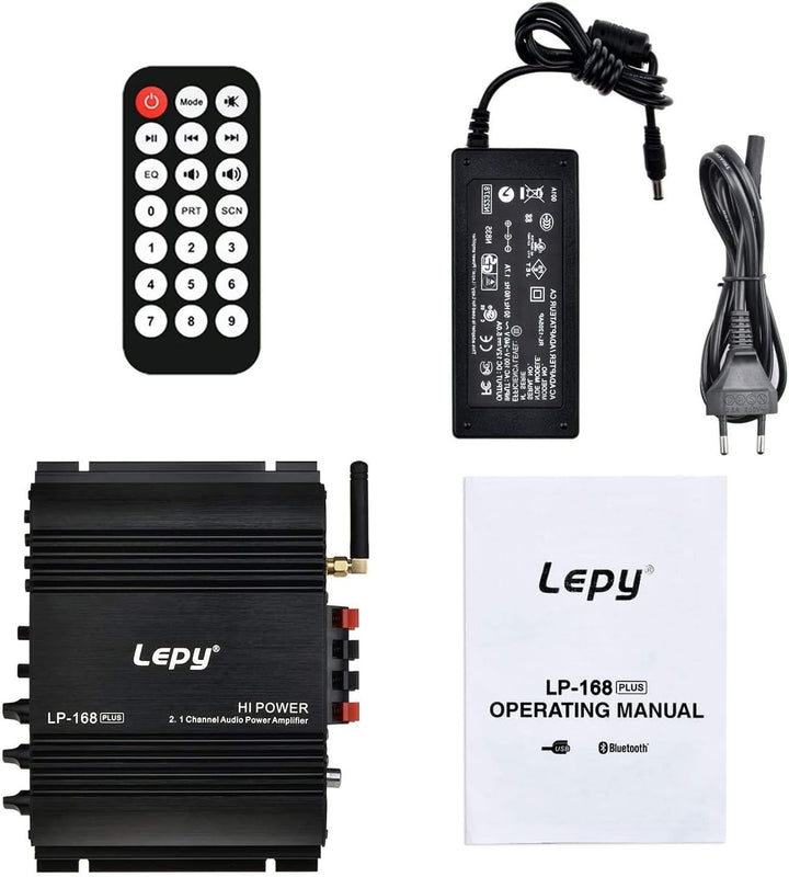 Lepy LP-168 Plus Bluetooth 2.1 Kanal IR 2 x 45W 1 x 68W HiFi Digital Stereo Bass Audio USB MP3 MP4 D