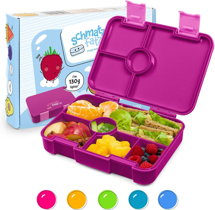 schmatzfatz Brotdose Kinder mit Fächern, BPA Frei Lunchbox Kinder, Bento Box Kinder, Brotbox für Mäd