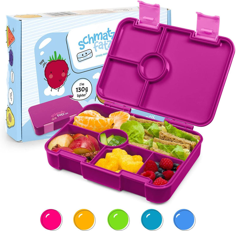 schmatzfatz Brotdose Kinder mit Fächern, BPA Frei Lunchbox Kinder, Bento Box Kinder, Brotbox für Mäd