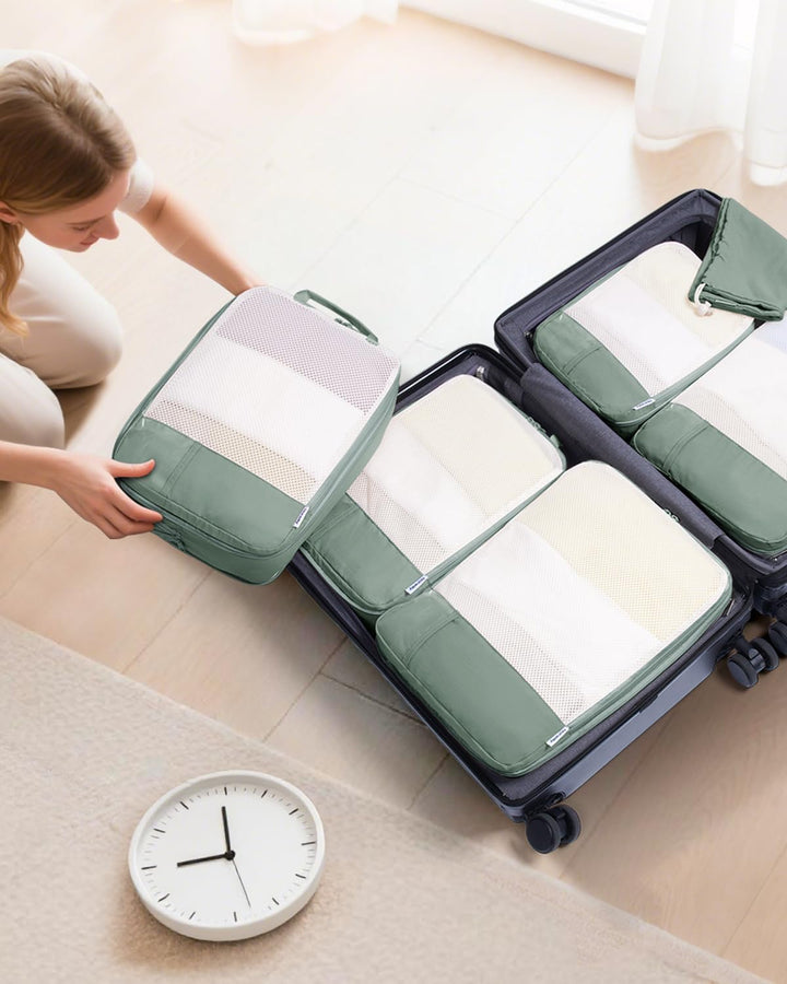 Narwey Koffer Organizer Set, Compression Packing Cubes Backpack, Kompression Packwürfel Rucksack and