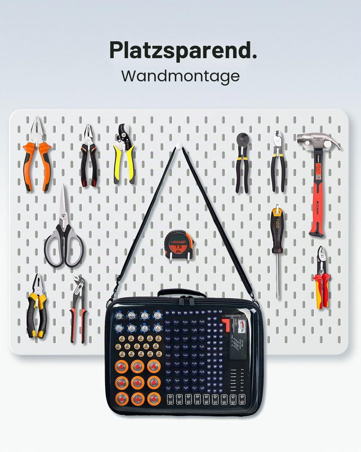 Luxtude Battery Organizer with Tester Schwarz L, Schwarz L