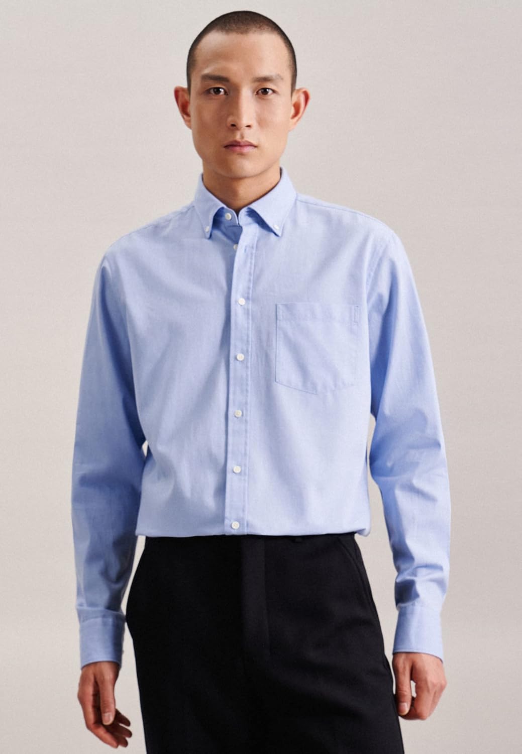 Seidensticker Herren Hemd 45 Blau, 45 Blau