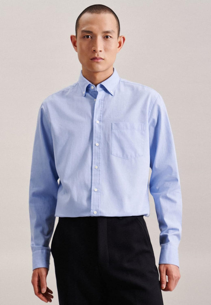 Seidensticker Herren Hemd 45 Blau, 45 Blau