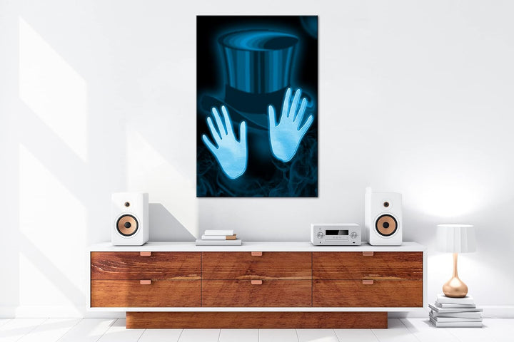deyoli Zauberzylinder Format: 100x70 Effekt: Monocrome Blau als Leinwand, Motiv fertig gerahmt auf E