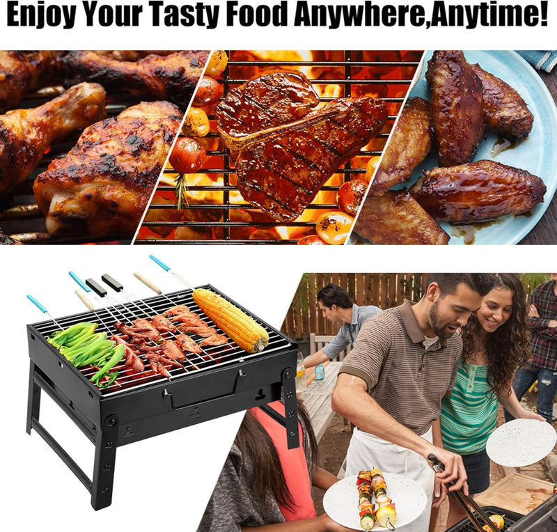 AGM Holzkohlegrill Picknickgrill Edelstahl Kleiner Grill Portable Campinggrill Abnehmbare BBQ Grills