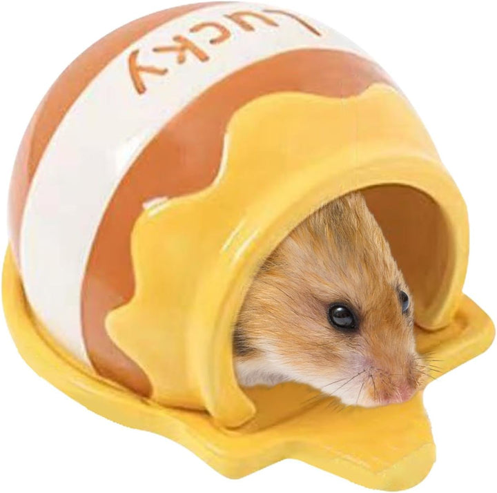 usefulbeauty Keramik-Hamsterhaus, Haustier-Hamsterhaus | Sommer-Cartoon-Hamster-Haus - Haustiernest